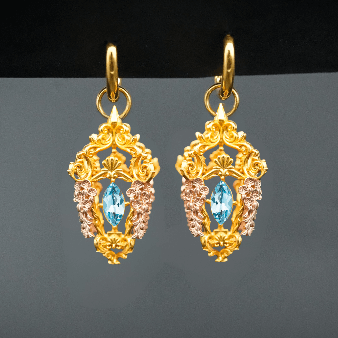 PAYMENT PLAN Wisteria Lantern Earrings (Titanium Hoops)