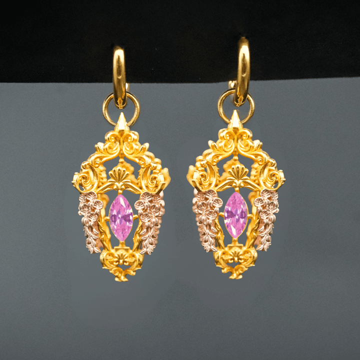 PAYMENT PLAN Wisteria Lantern Earrings (Titanium Hoops)
