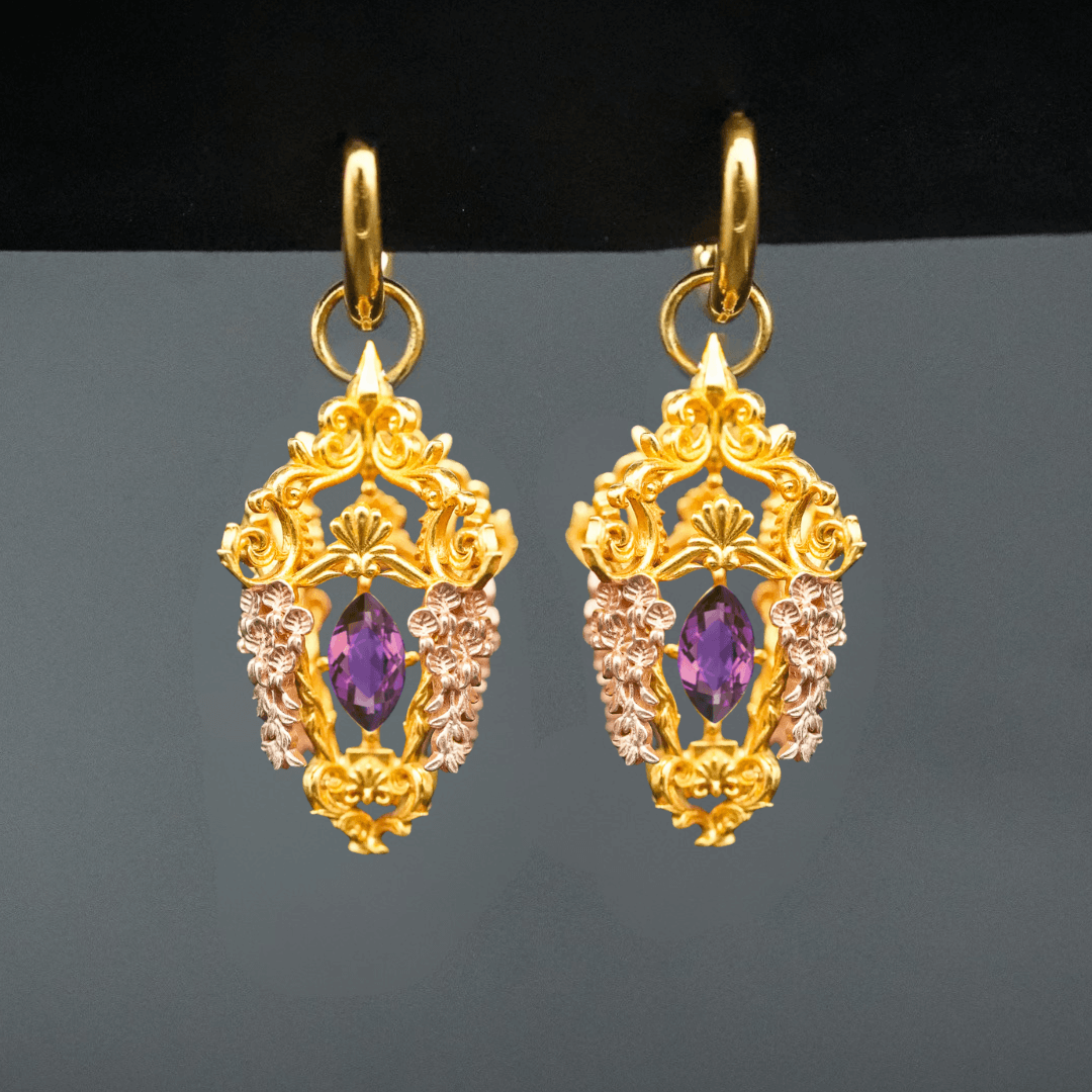 PAYMENT PLAN Wisteria Lantern Earrings (Titanium Hoops)