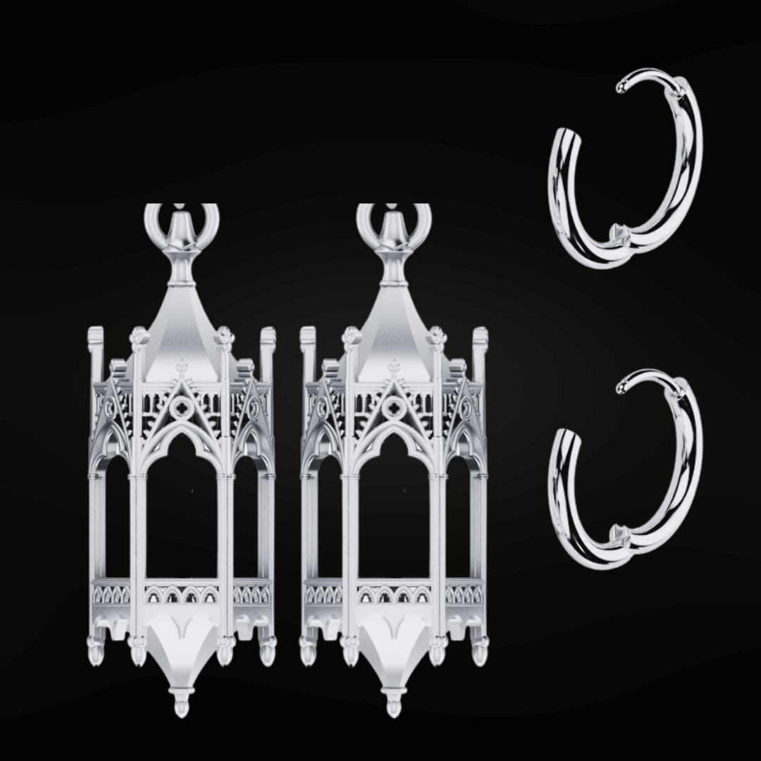Knights Lantern Hoop Earrings