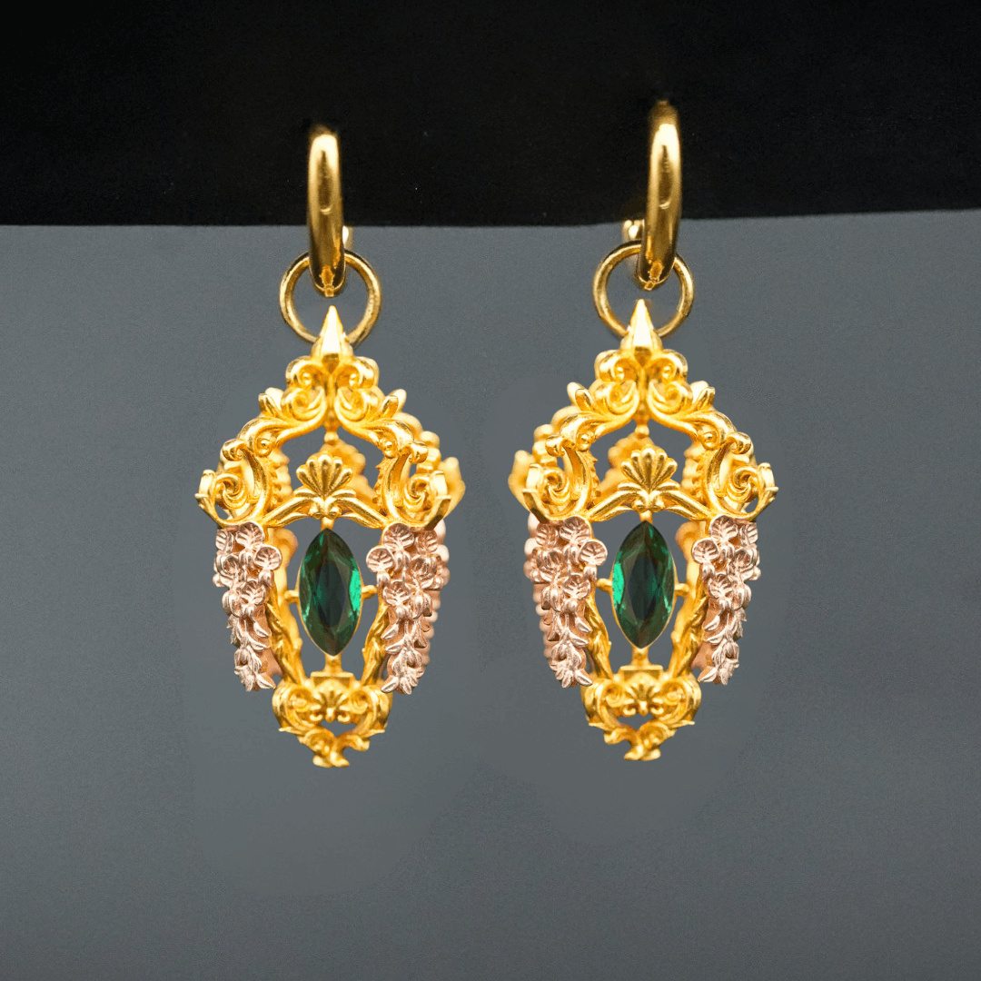 PAYMENT PLAN Wisteria Lantern Earrings (Titanium Hoops)
