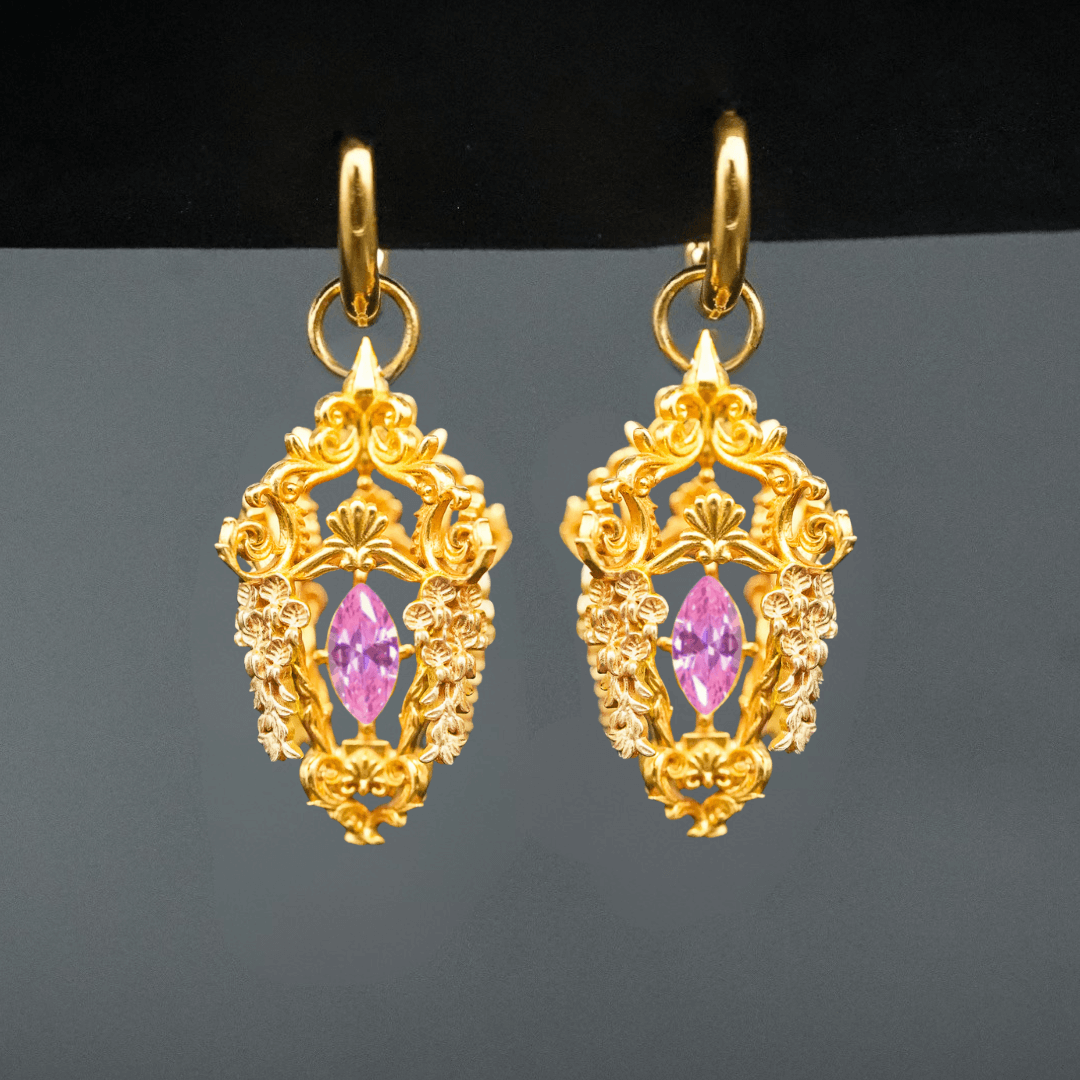 PAYMENT PLAN Wisteria Lantern Earrings (Titanium Hoops)