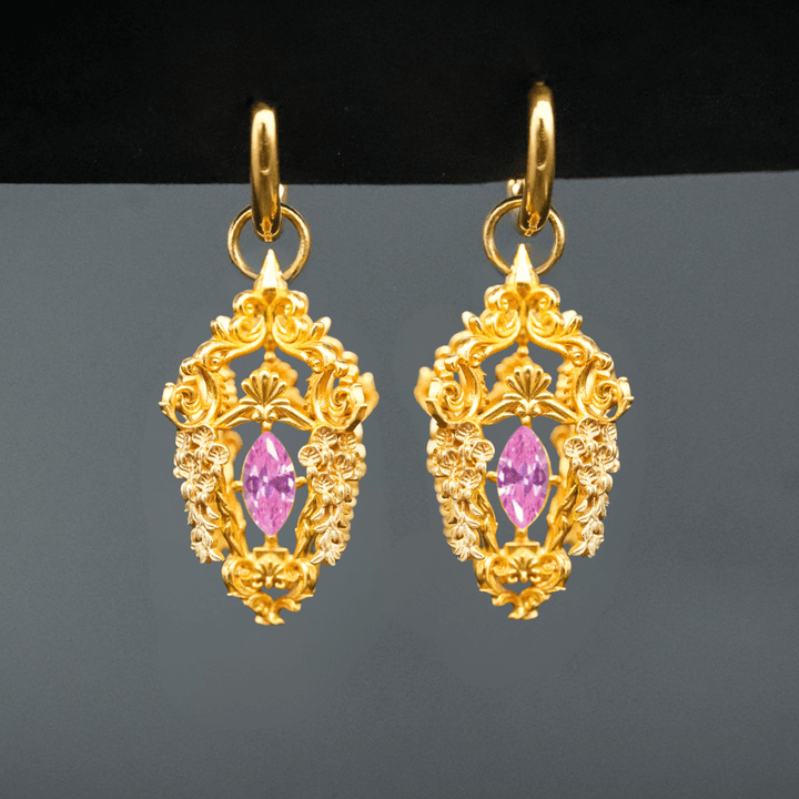 PAYMENT PLAN Wisteria Lantern Earrings (Titanium Hoops)