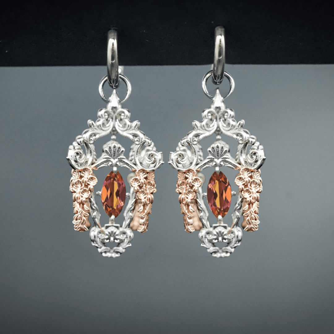 PAYMENT PLAN Wisteria Lantern Earrings (Titanium Hoops)
