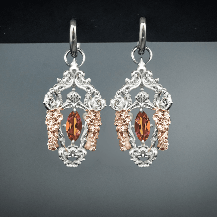 PAYMENT PLAN Wisteria Lantern Earrings (Titanium Hoops)