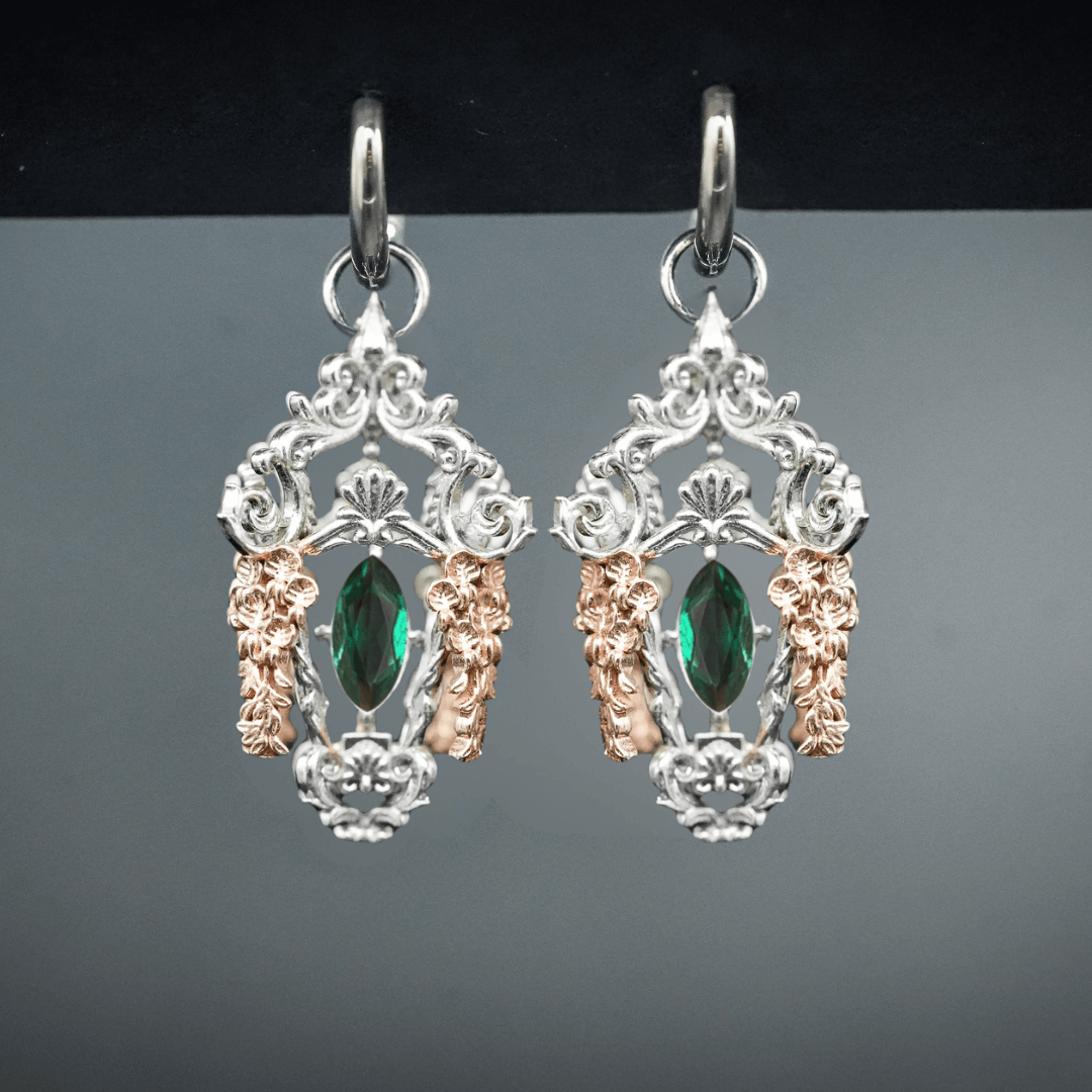 PAYMENT PLAN Wisteria Lantern Earrings (Titanium Hoops)