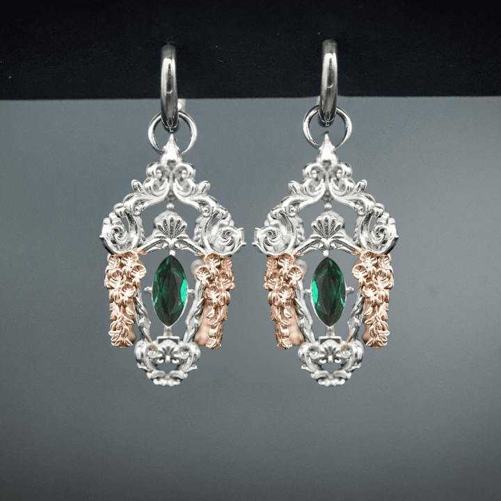 PAYMENT PLAN Wisteria Lantern Earrings (Titanium Hoops)