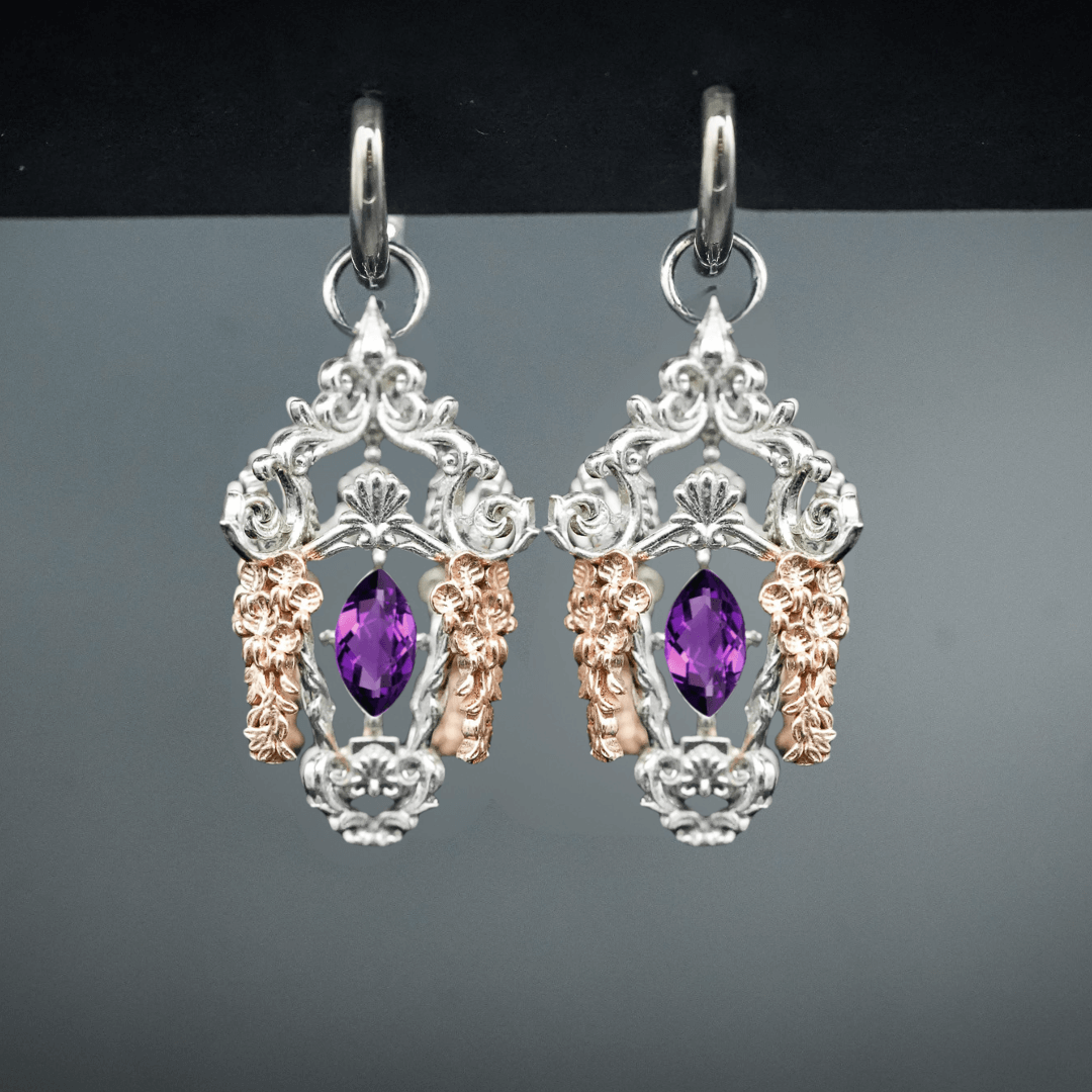 PAYMENT PLAN Wisteria Lantern Earrings (Titanium Hoops)