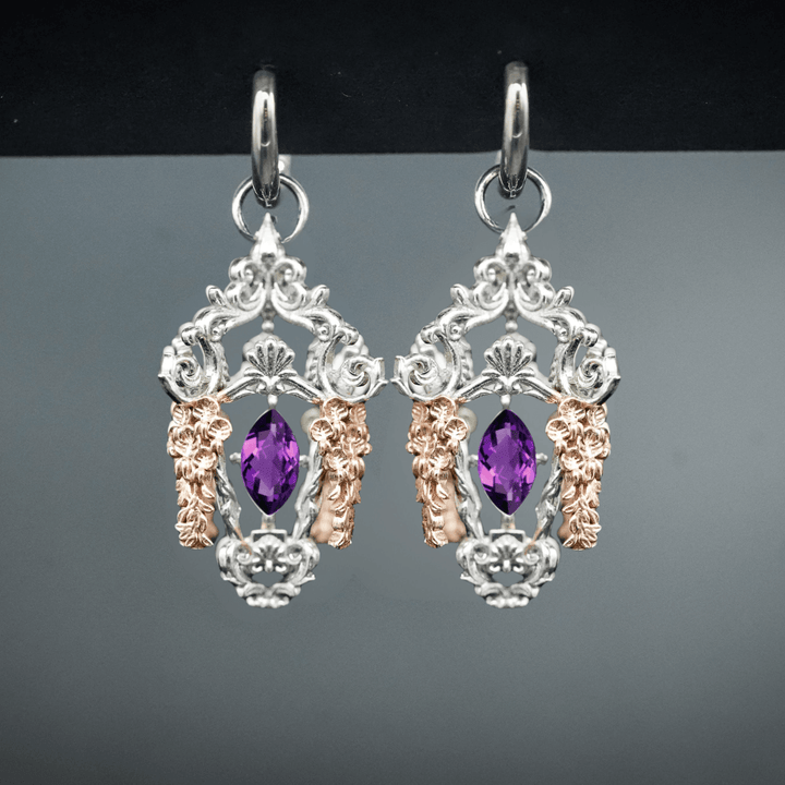 PAYMENT PLAN Wisteria Lantern Earrings (Titanium Hoops)