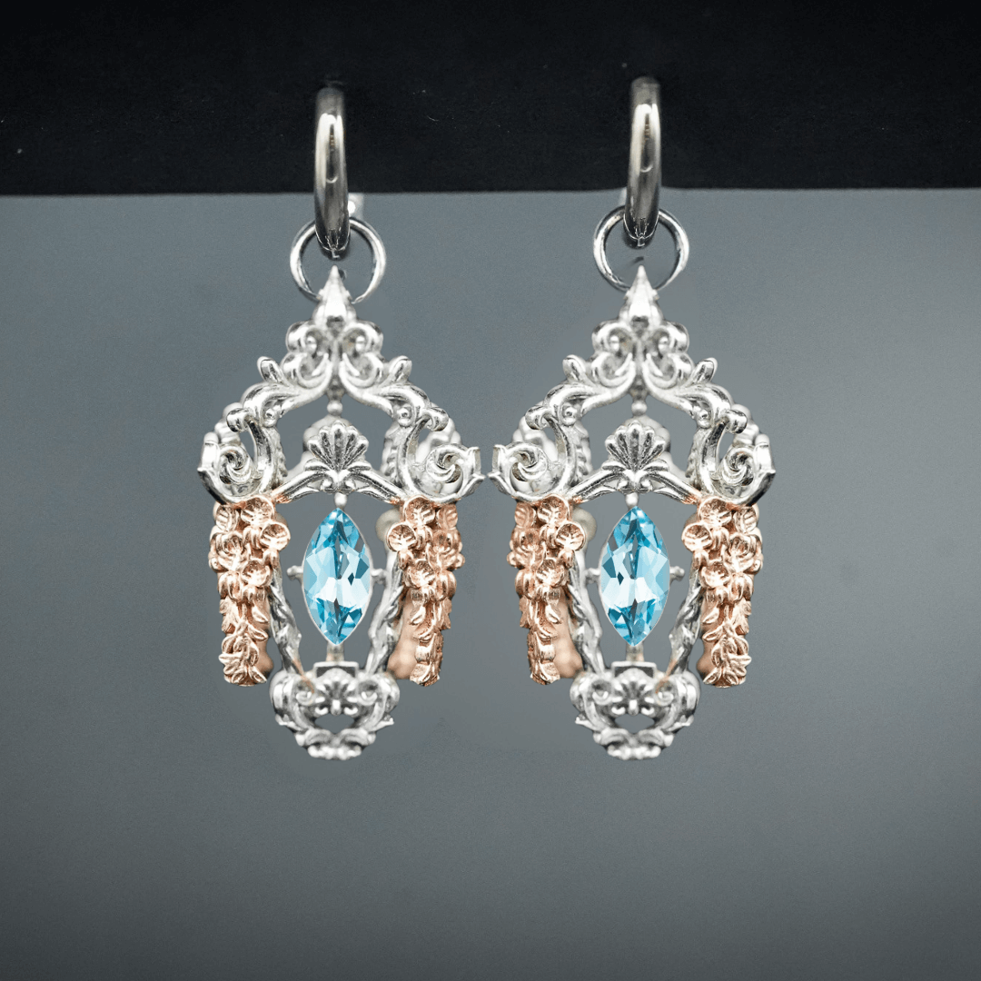 PAYMENT PLAN Wisteria Lantern Earrings (Titanium Hoops)