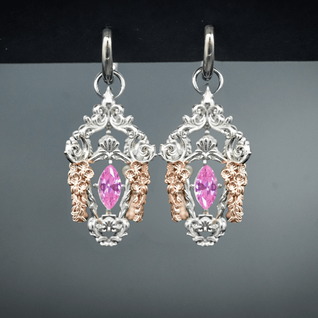 PAYMENT PLAN Wisteria Lantern Earrings (Titanium Hoops)