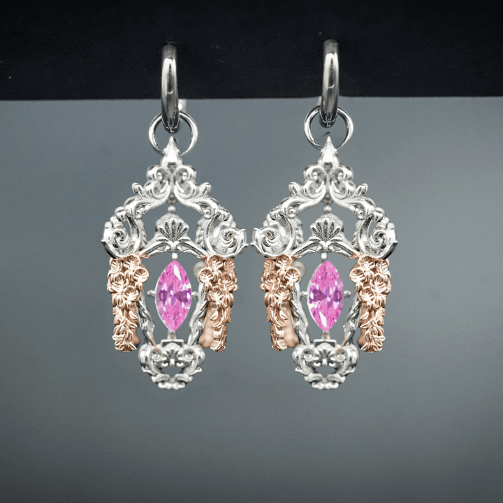 PAYMENT PLAN Wisteria Lantern Earrings (Titanium Hoops)