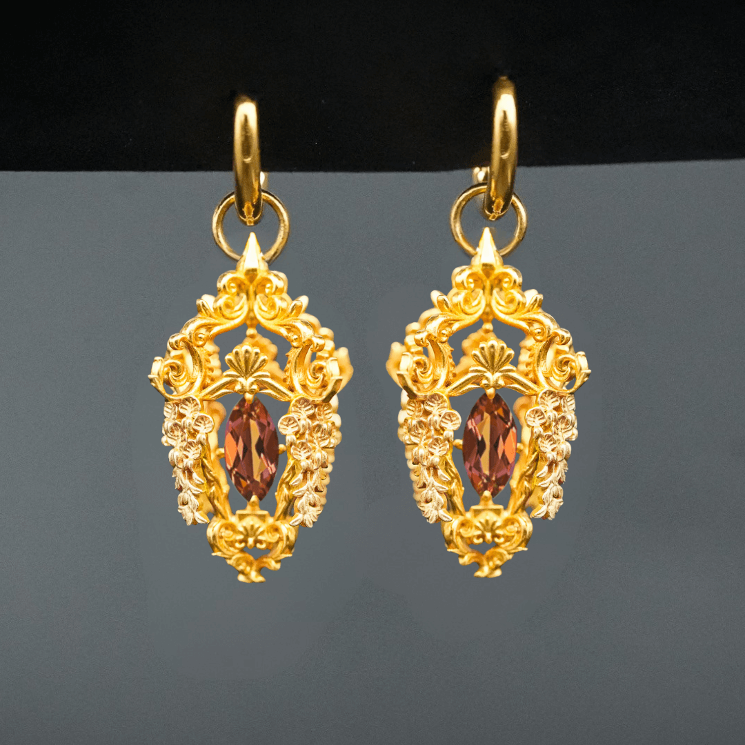 PAYMENT PLAN Wisteria Lantern Earrings (Titanium Hoops)