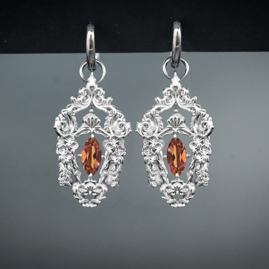 PAYMENT PLAN Wisteria Lantern Earrings (Titanium Hoops)