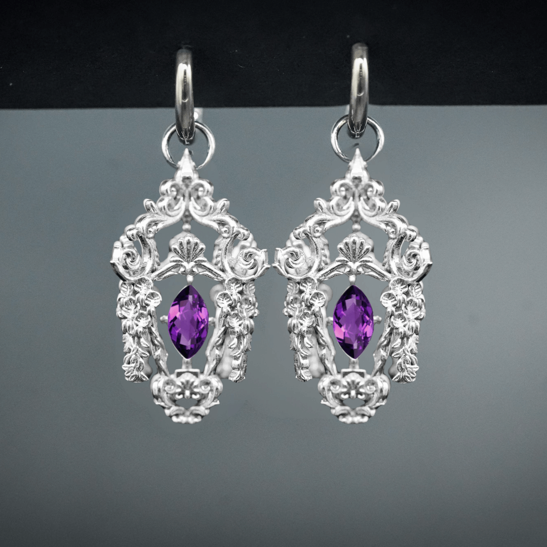 PAYMENT PLAN Wisteria Lantern Earrings (Titanium Hoops)