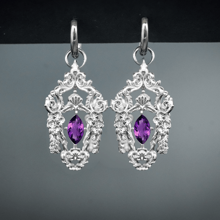PAYMENT PLAN Wisteria Lantern Earrings (Titanium Hoops)