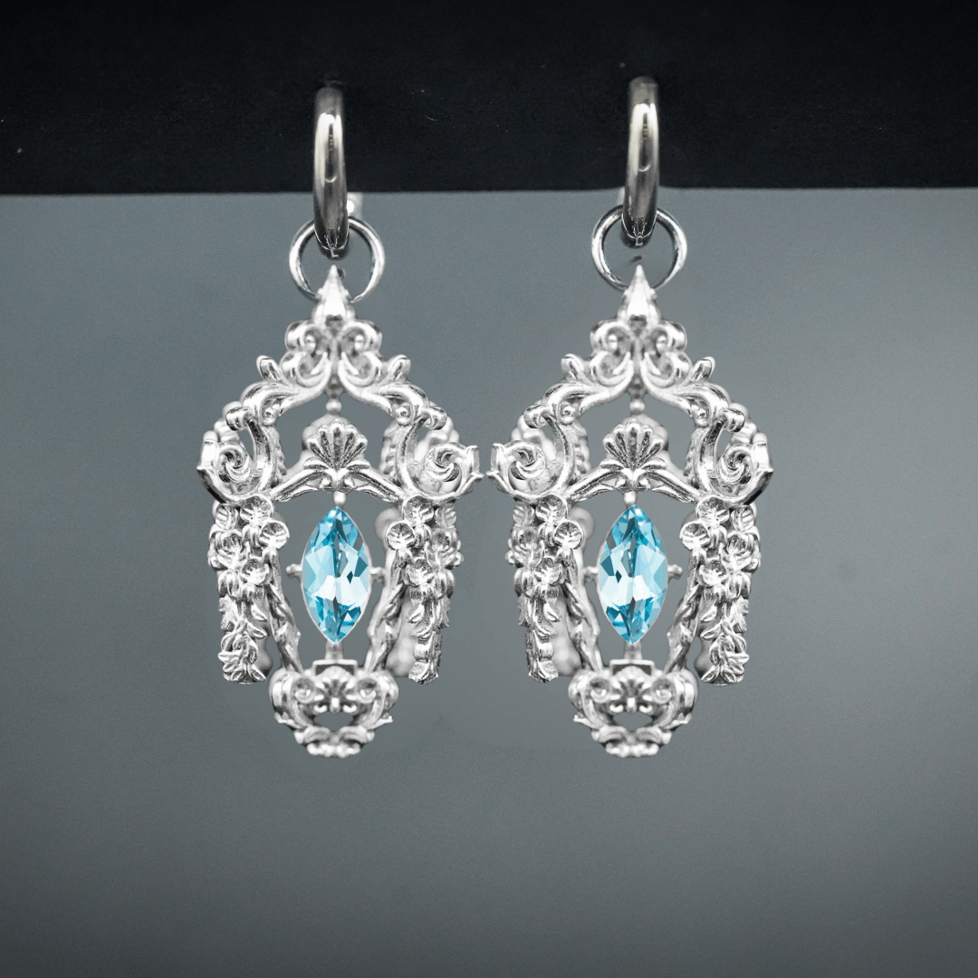 PAYMENT PLAN Wisteria Lantern Earrings (Titanium Hoops)