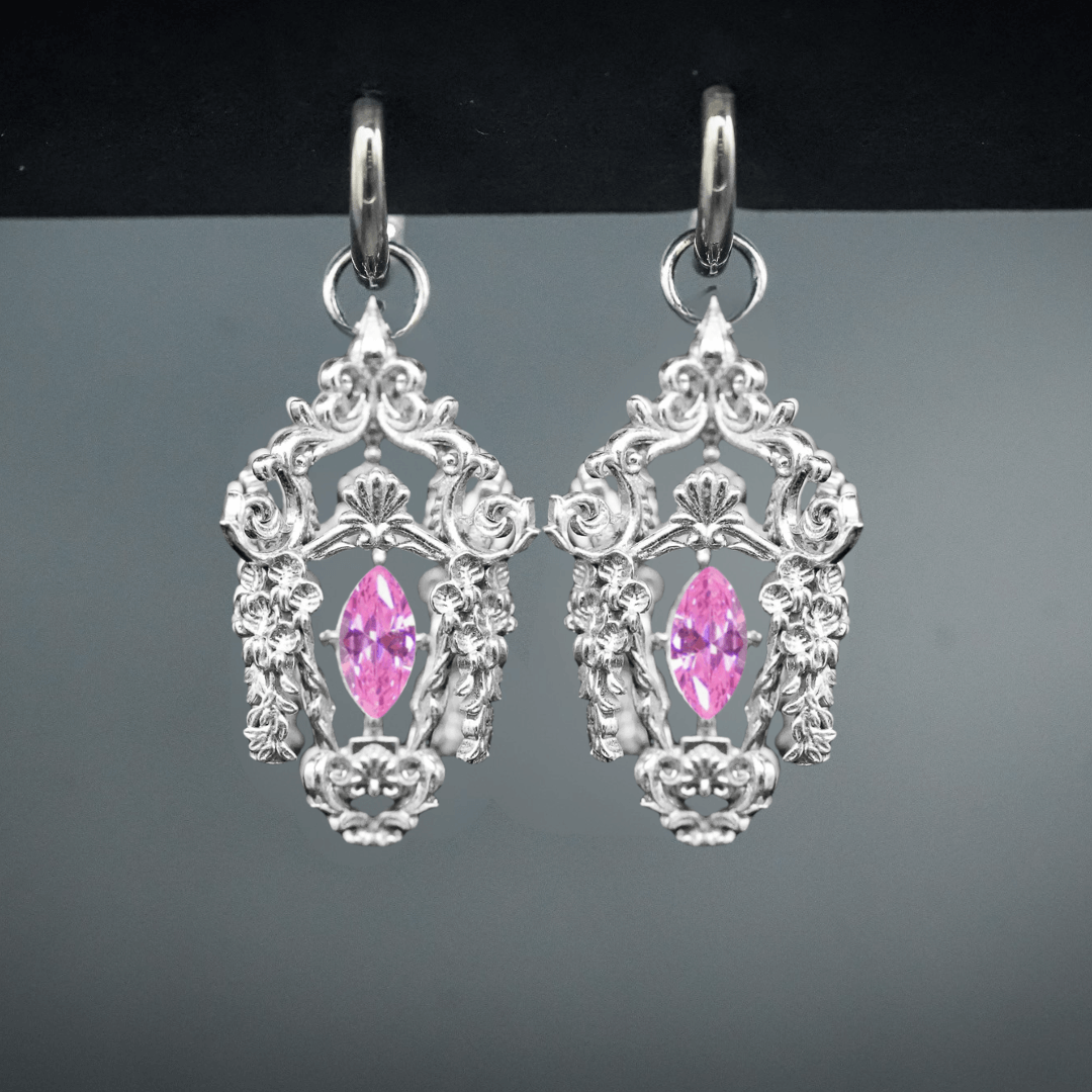 PAYMENT PLAN Wisteria Lantern Earrings (Titanium Hoops)