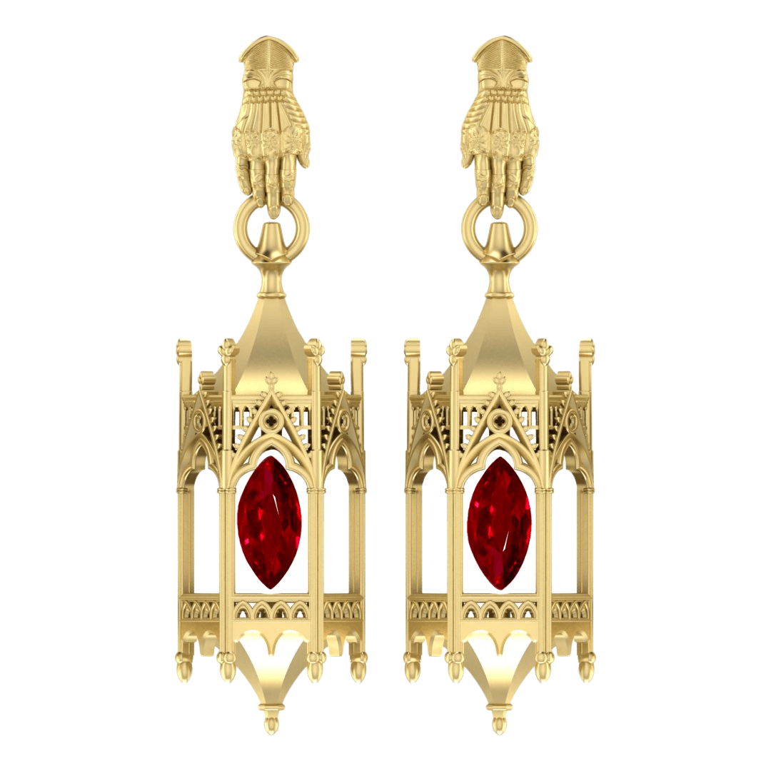 Aldo's FINAL PAYMENT Knights Lantern Earrings W/ Gauntlet Studs