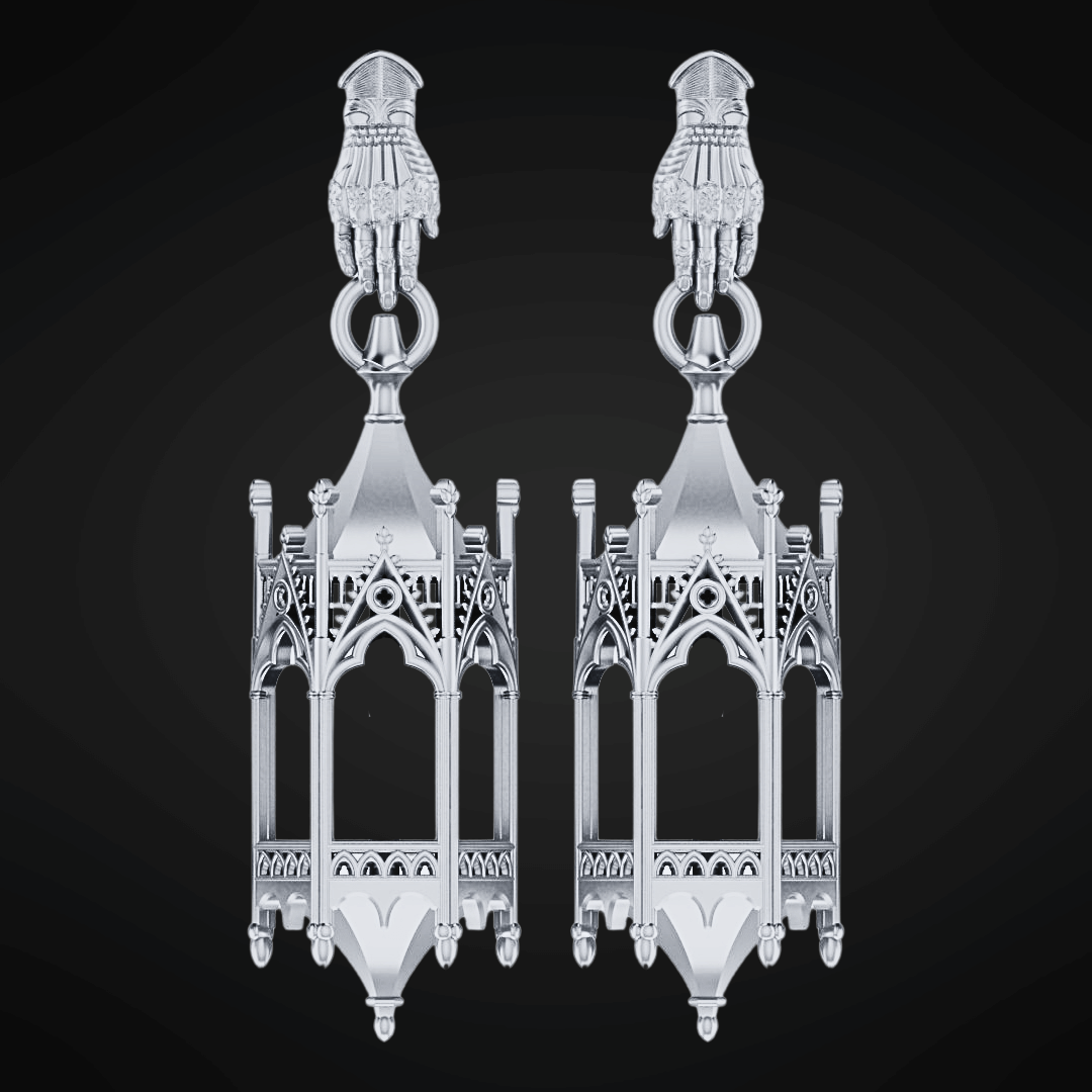 PAYMENT PLAN Knights Lantern Earrings W/ Gauntlet Studs