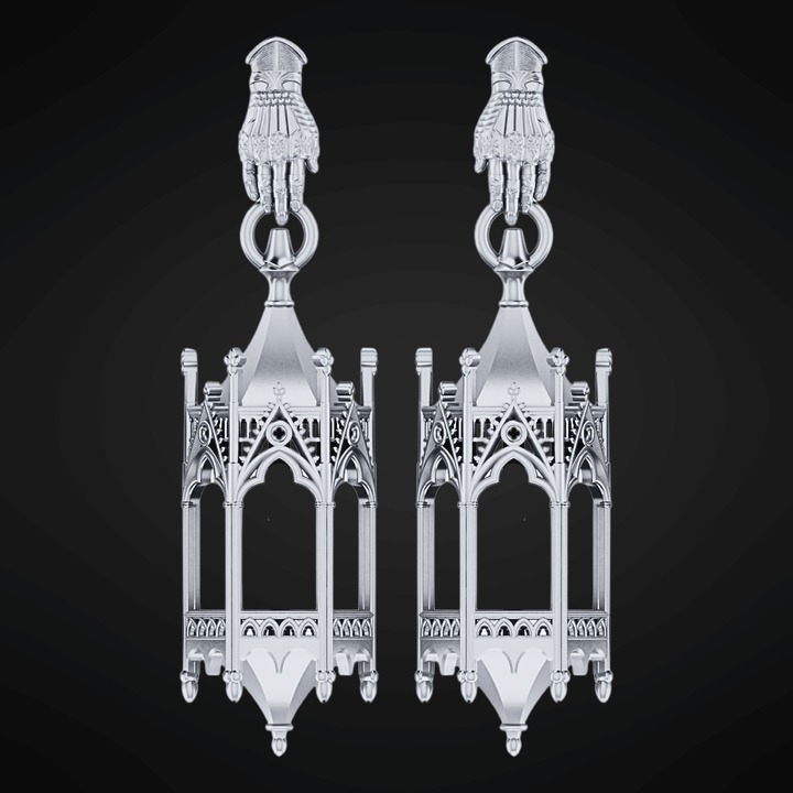 PAYMENT PLAN Knights Lantern Earrings W/ Gauntlet Studs