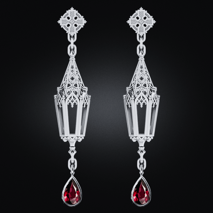 Garnet Lantern Earrings