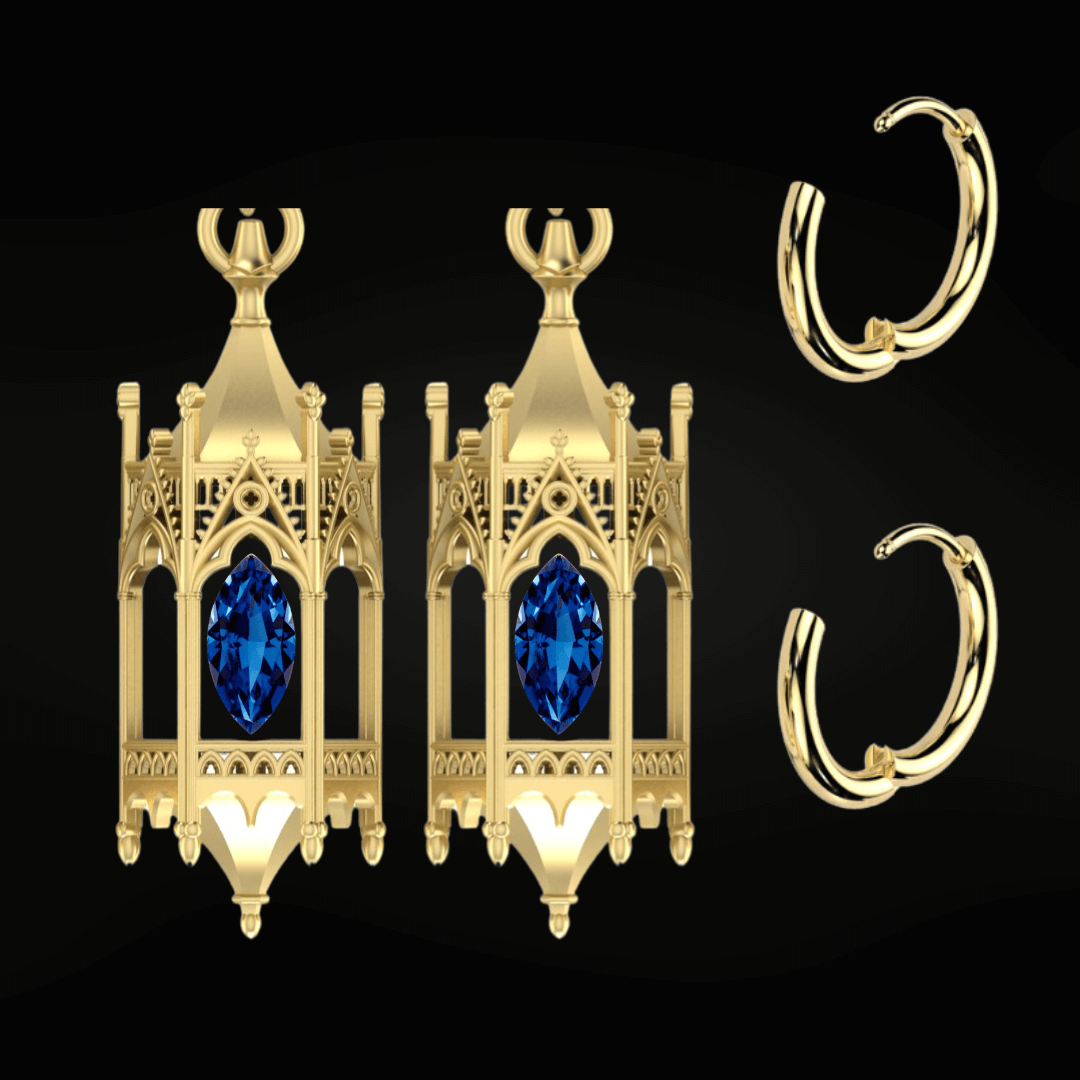Knights Lantern Hoop Earrings