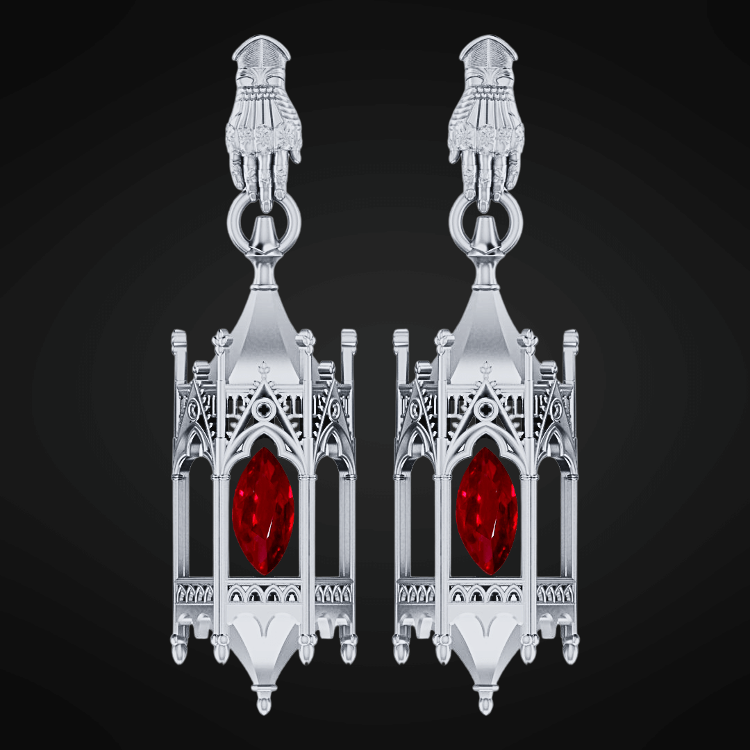 PAYMENT PLAN Knights Lantern Earrings W/ Gauntlet Studs