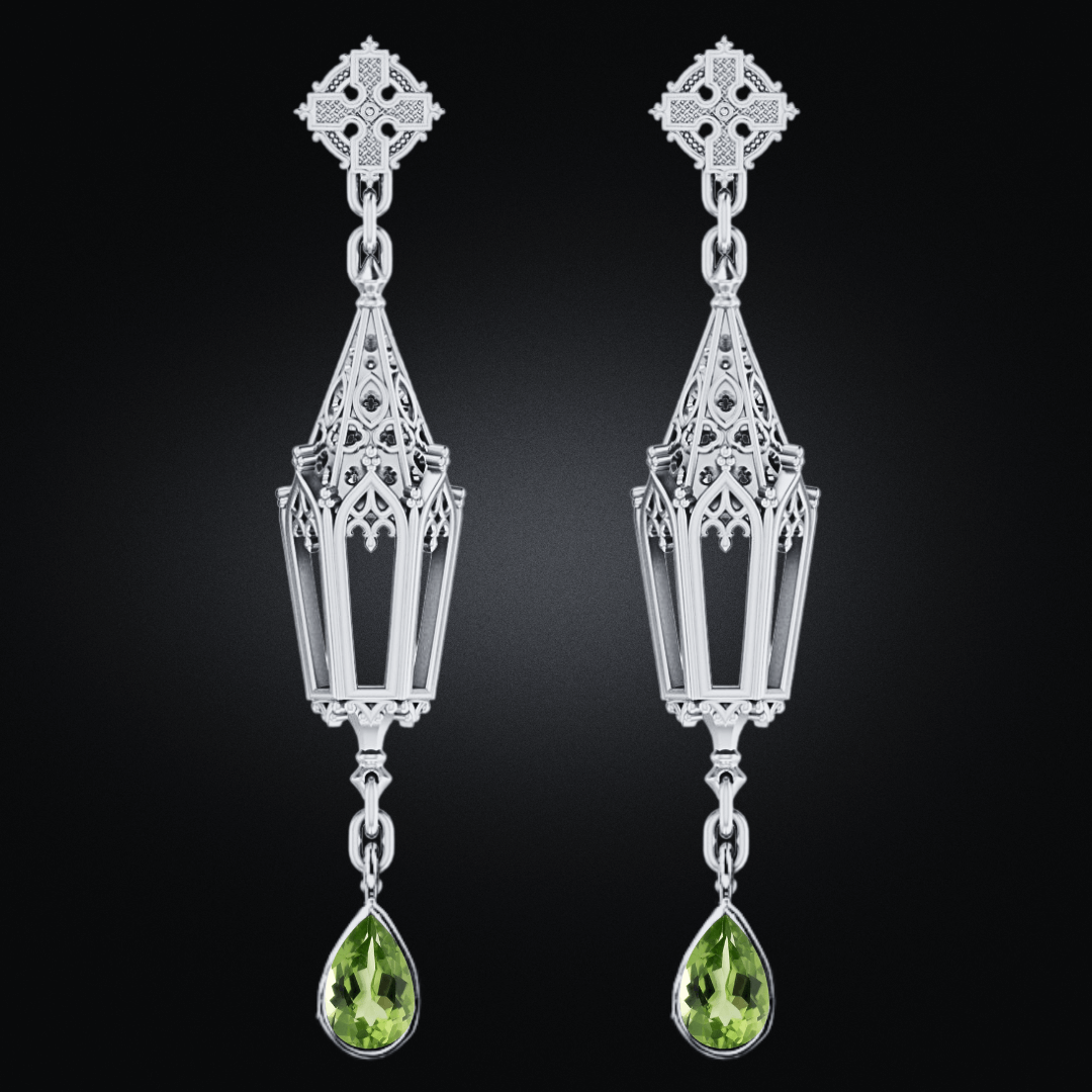 Peridot Sterling Silver Lantern Earrings