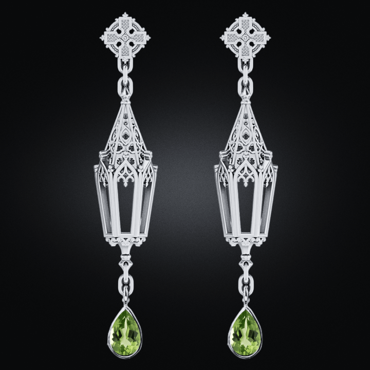Peridot Sterling Silver Lantern Earrings