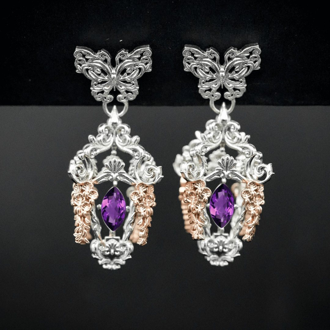 PAYMENT PLAN Wisteria Lantern Earrings (Butterfly Studs)