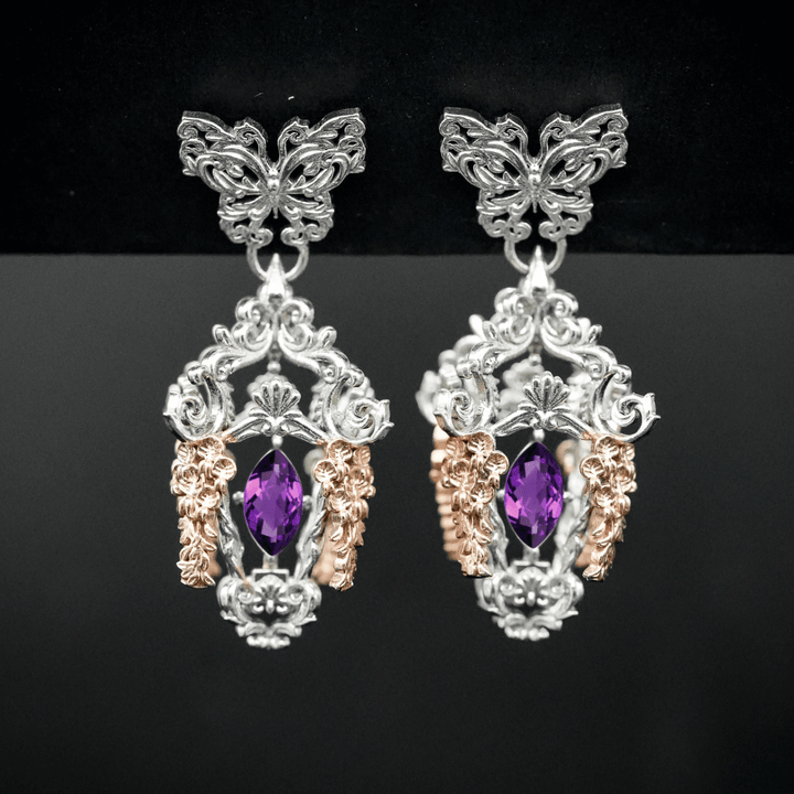 PAYMENT PLAN Wisteria Lantern Earrings (Butterfly Studs)