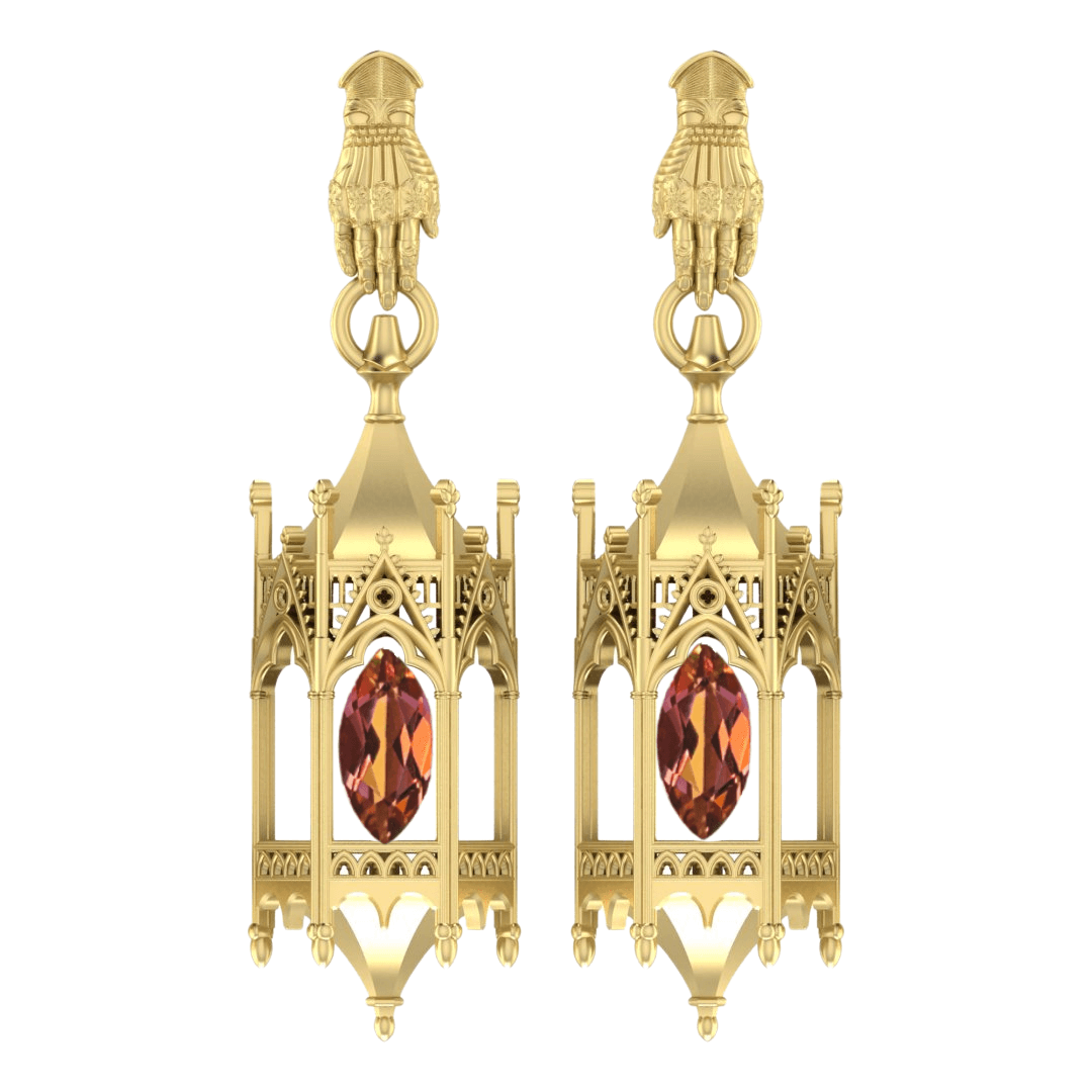 Anas Knights Lantern Earrings W/ Gauntlet Studs Upgrade
