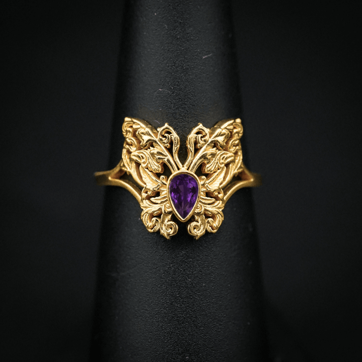 Amethyst Rococo Butterfly Ring