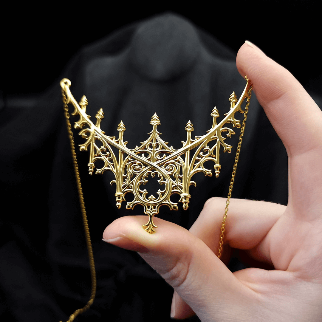 Gold cathedral necklace