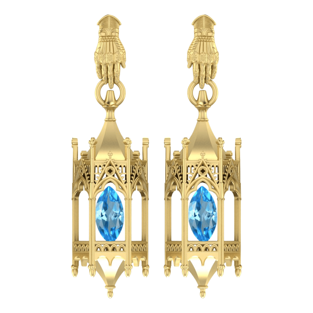 PAYMENT PLAN Knights Lantern Earrings W/ Gauntlet Studs