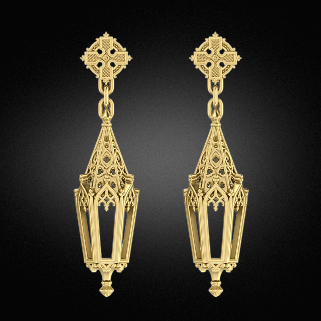 Gold Lantern Earrings