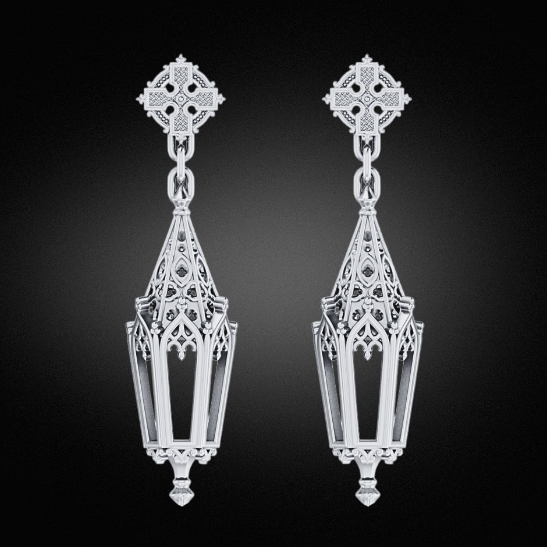 Sterling Silver Lantern Earrings
