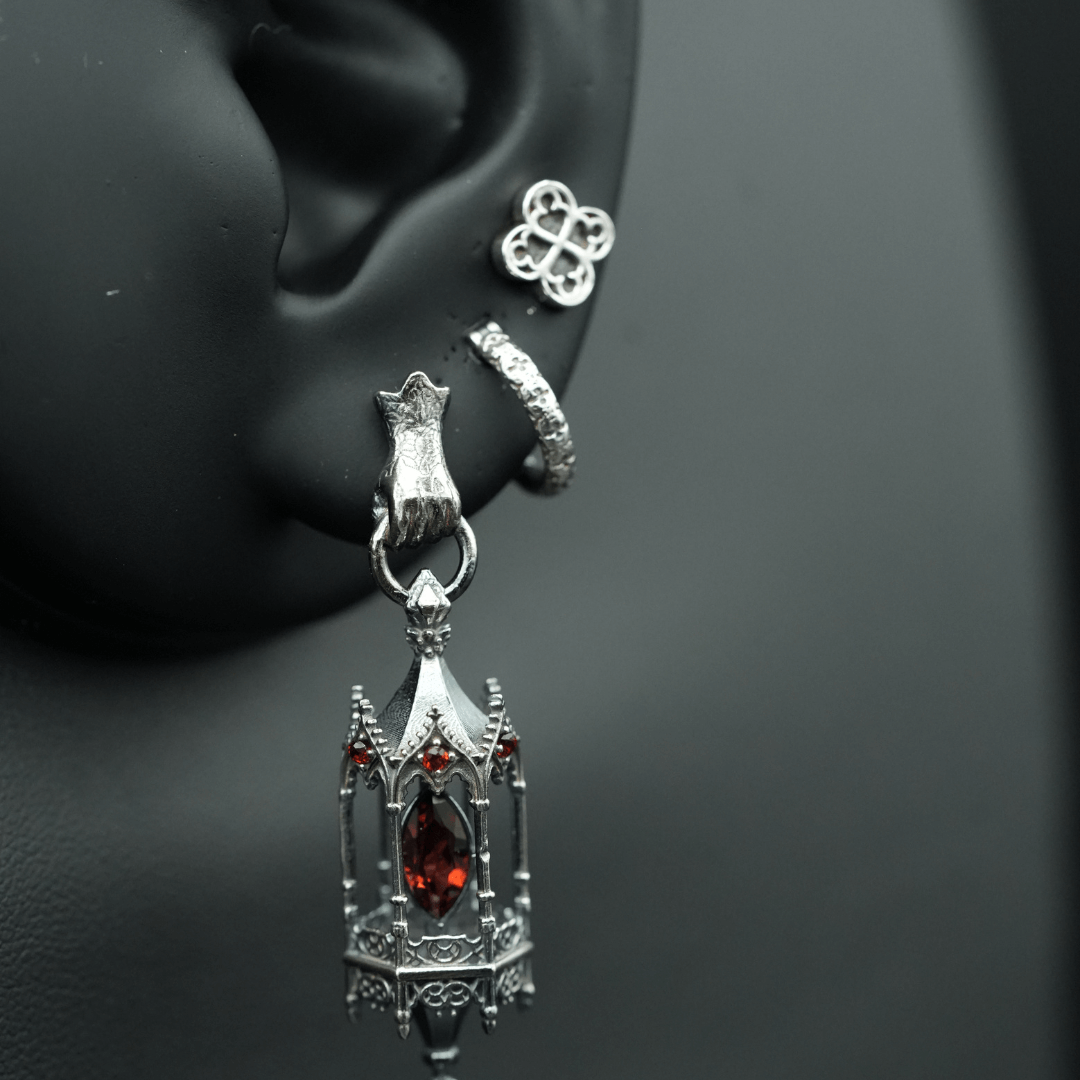 Gothic Clover Stud Earrings