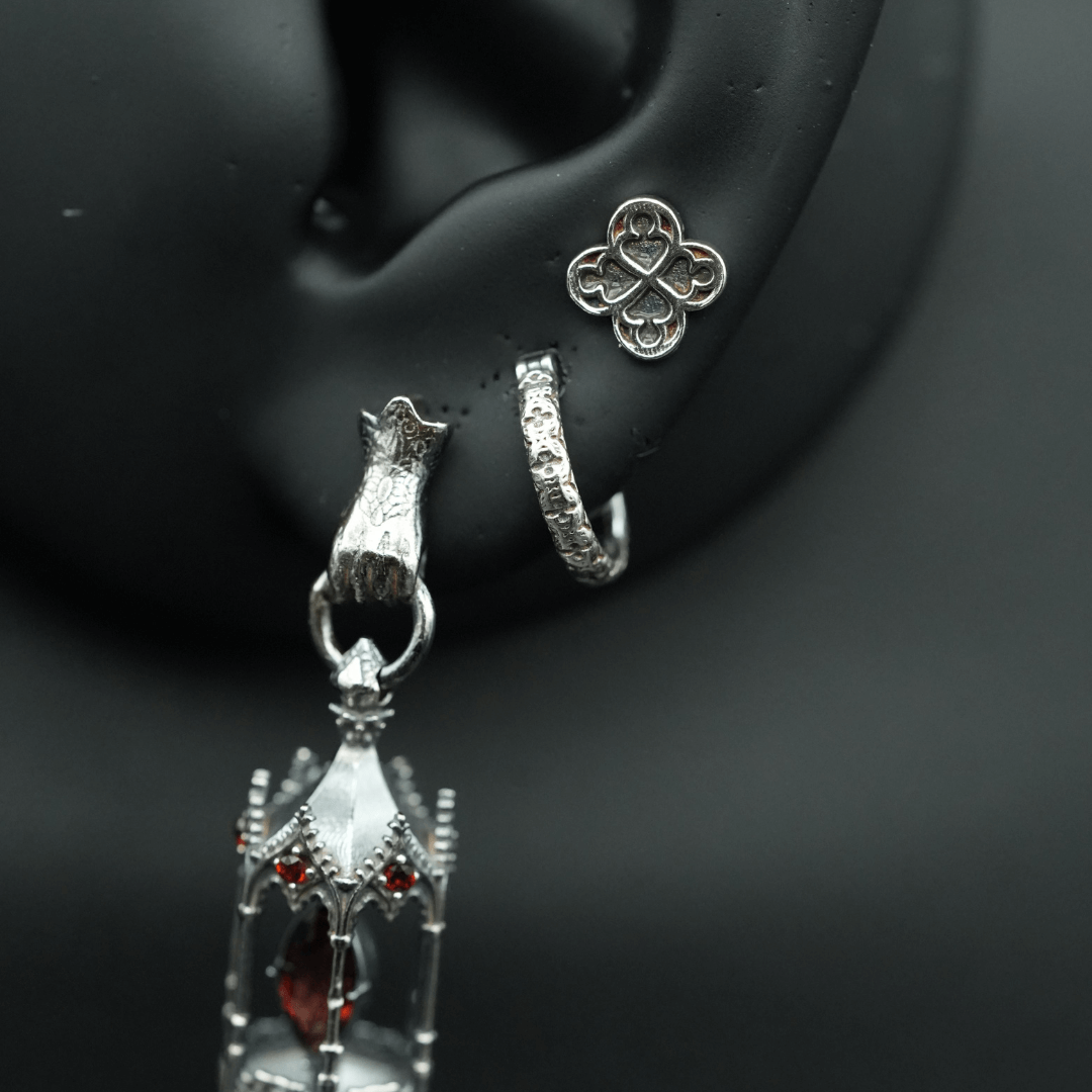 Gothic Clover Stud Earrings