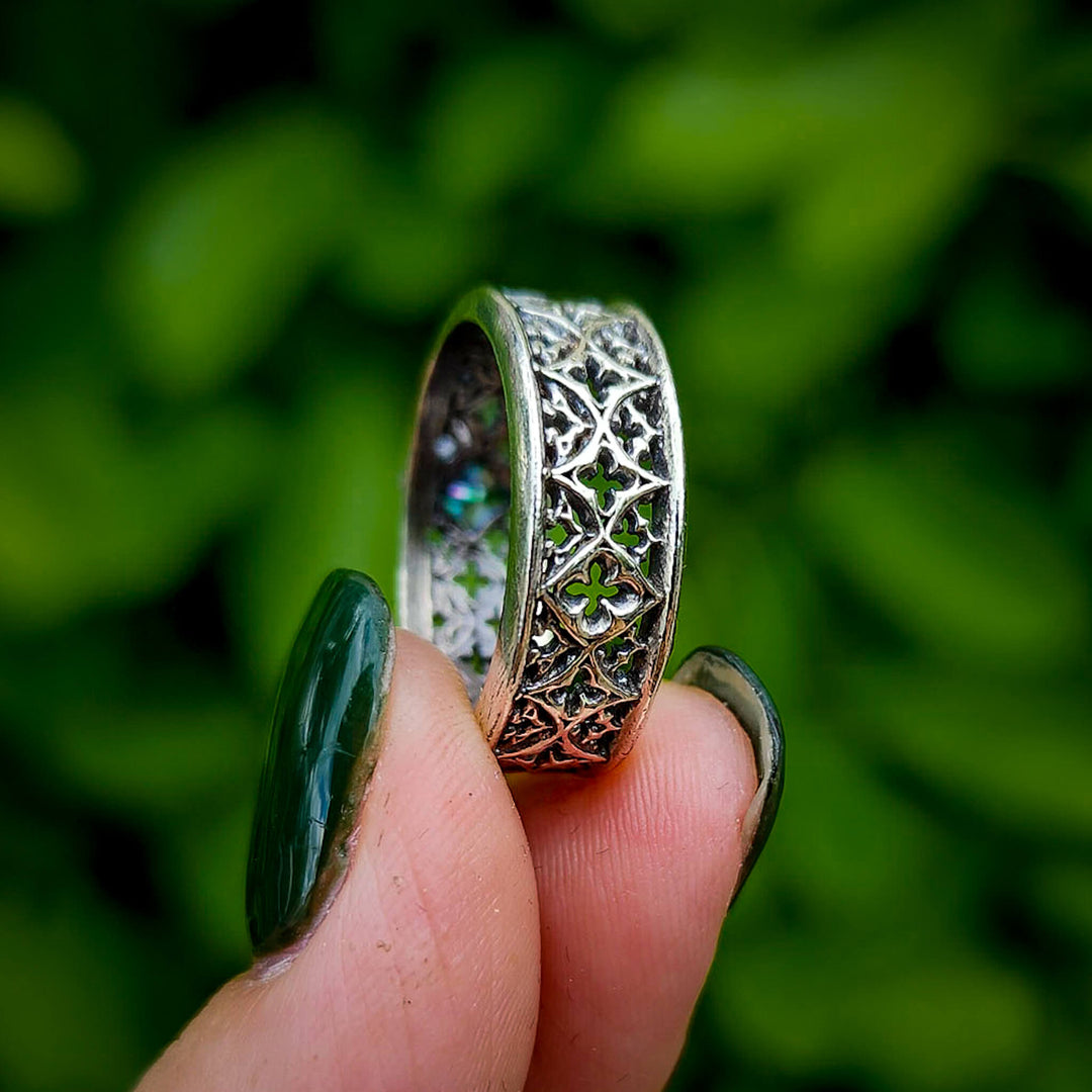 Alexandrite Gothic Band Ring