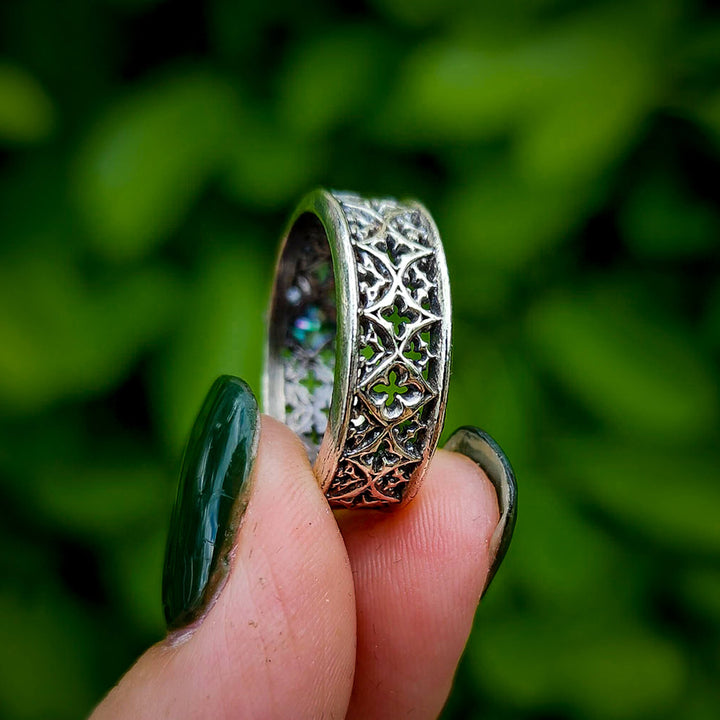 Alexandrite Gothic Band Ring