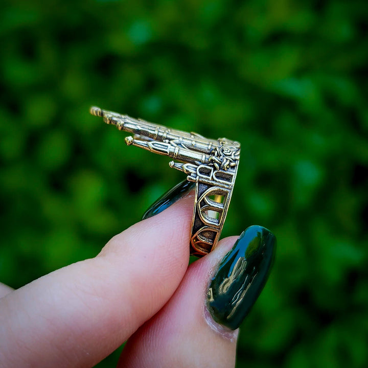 Brass Rose Cathedral Ring