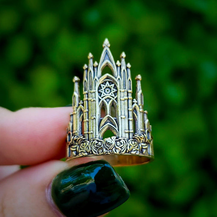 Brass Rose Cathedral Ring