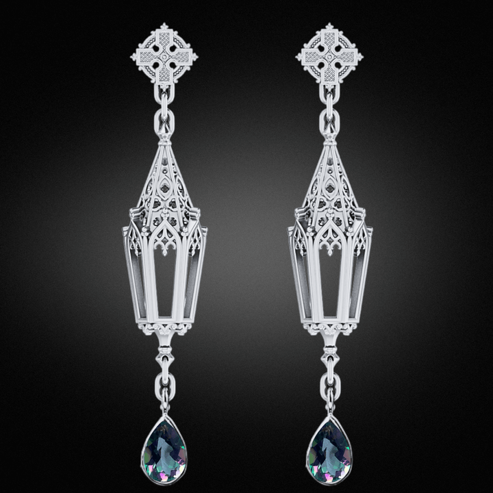 Mystic Topaz Sterling Silver Lantern Earrings