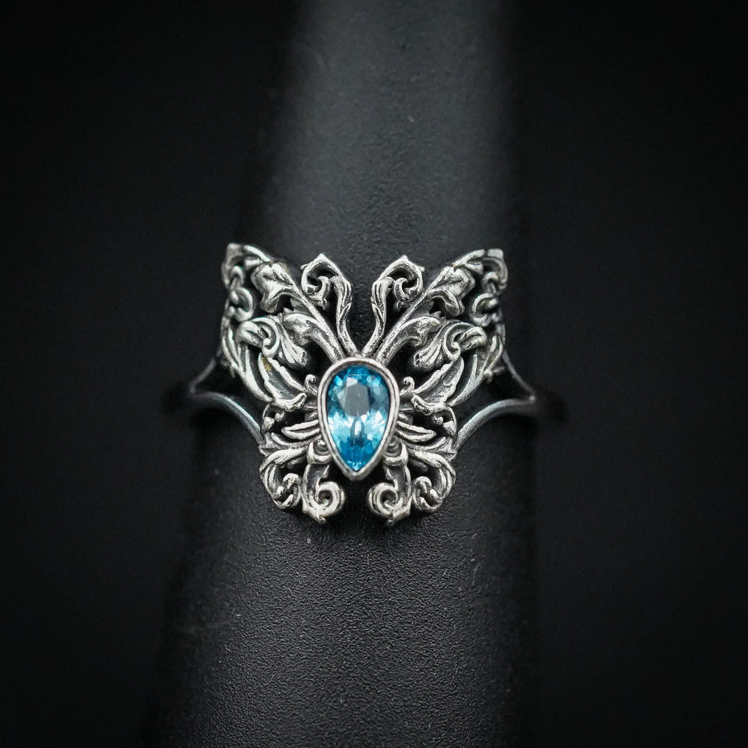 PAYMENT PLAN Sky Blue Topaz Rococo Butterfly Ring