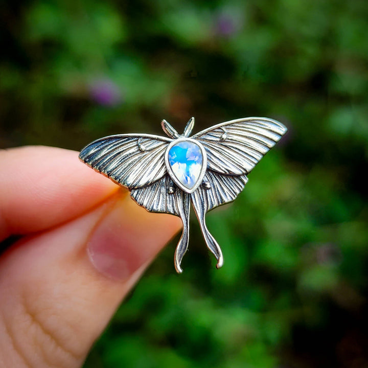 Moonstone Luna Moth Ring
