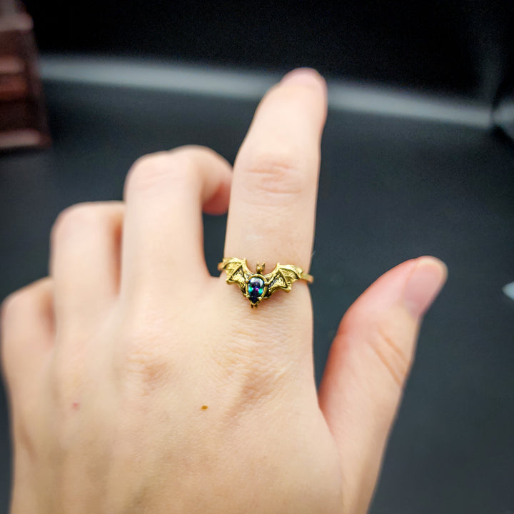 Brass Mystic Topaz Bat Ring