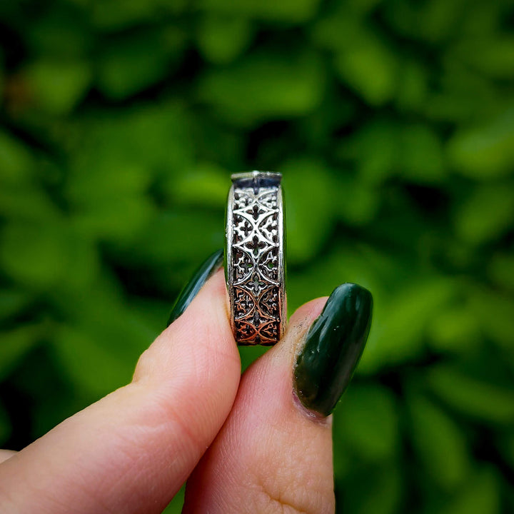 Onyx Gothic Band Ring