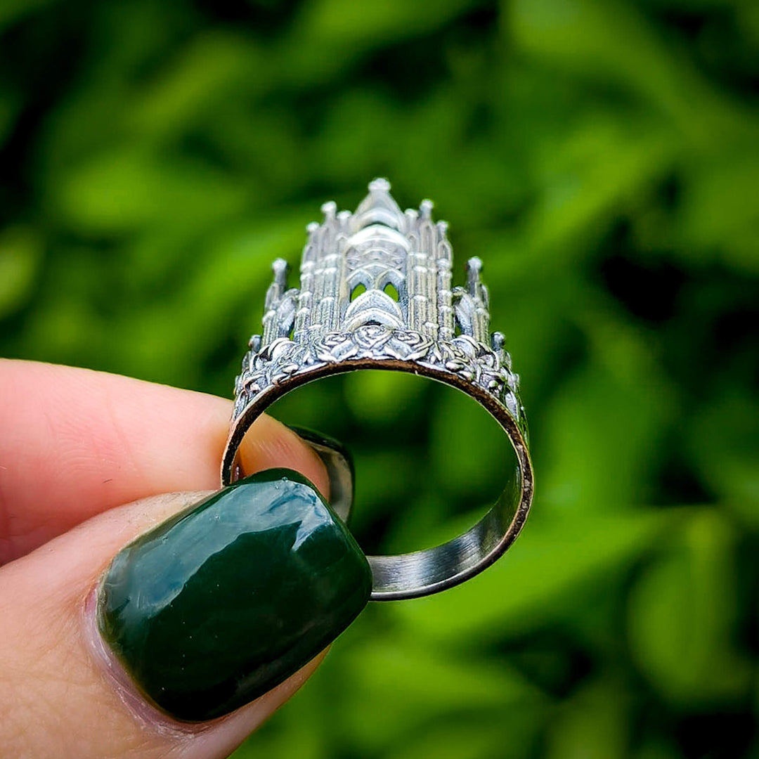 Silver Rose Cathedral Ring